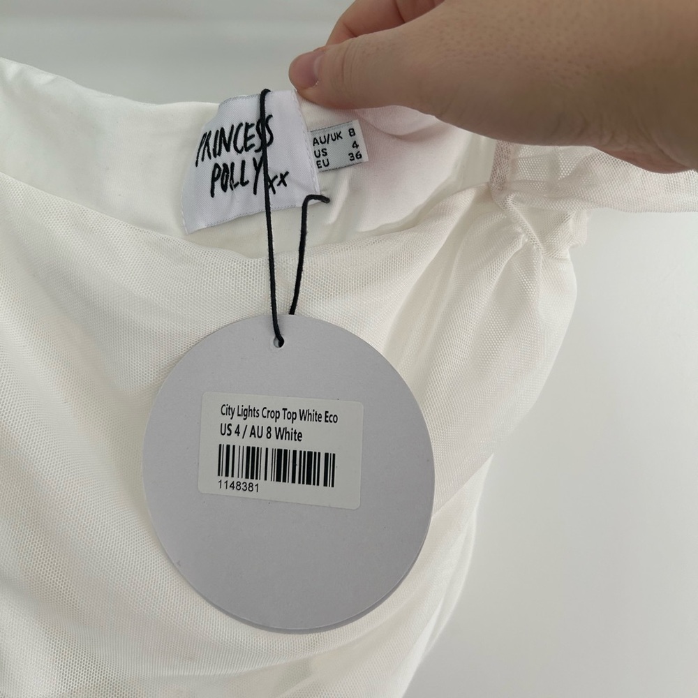 Princess Polly City Lights White Crop Top NWT - Picture 3 of 4